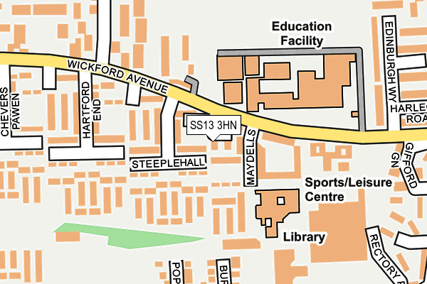 SS13 3HN map - OS OpenMap – Local (Ordnance Survey)