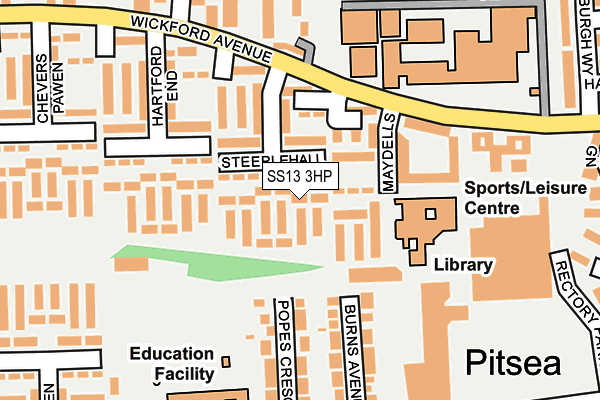 SS13 3HP map - OS OpenMap – Local (Ordnance Survey)