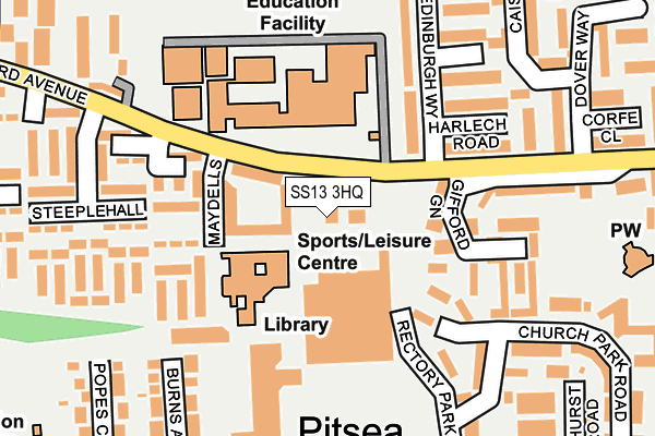 SS13 3HQ map - OS OpenMap – Local (Ordnance Survey)