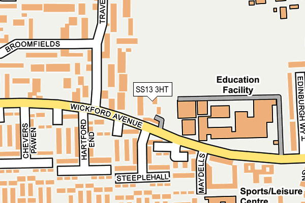 SS13 3HT map - OS OpenMap – Local (Ordnance Survey)