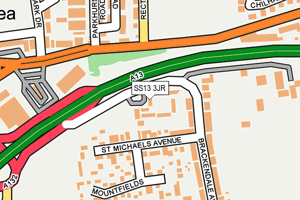 SS13 3JR map - OS OpenMap – Local (Ordnance Survey)