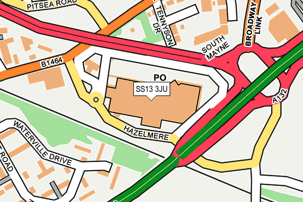 SS13 3JU map - OS OpenMap – Local (Ordnance Survey)