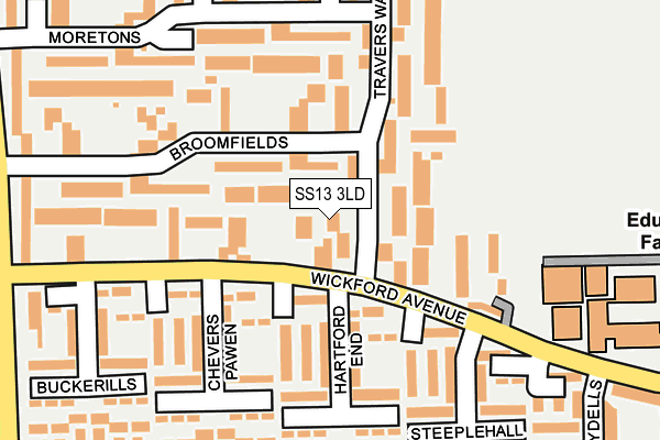 SS13 3LD map - OS OpenMap – Local (Ordnance Survey)
