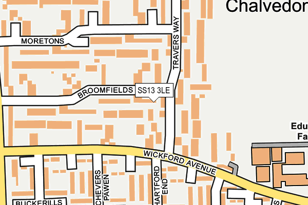 SS13 3LE map - OS OpenMap – Local (Ordnance Survey)