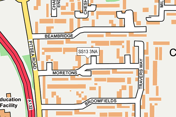 SS13 3NA map - OS OpenMap – Local (Ordnance Survey)