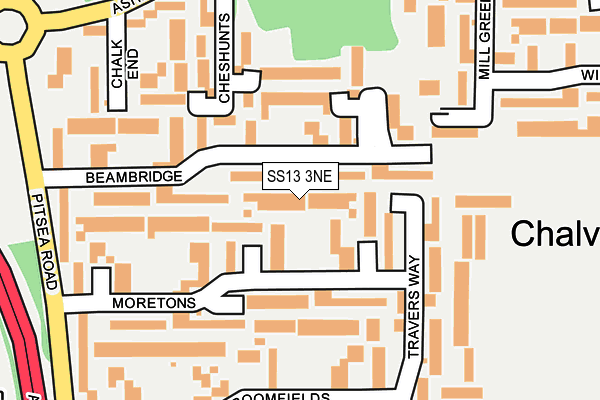 SS13 3NE map - OS OpenMap – Local (Ordnance Survey)