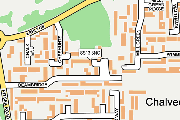 SS13 3NG map - OS OpenMap – Local (Ordnance Survey)