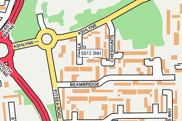 SS13 3NH map - OS OpenMap – Local (Ordnance Survey)
