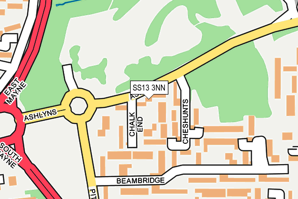 SS13 3NN map - OS OpenMap – Local (Ordnance Survey)