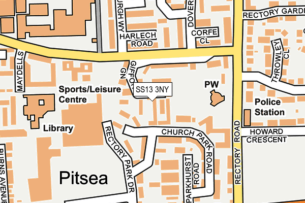 SS13 3NY map - OS OpenMap – Local (Ordnance Survey)