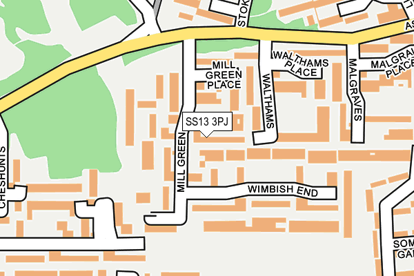 SS13 3PJ map - OS OpenMap – Local (Ordnance Survey)