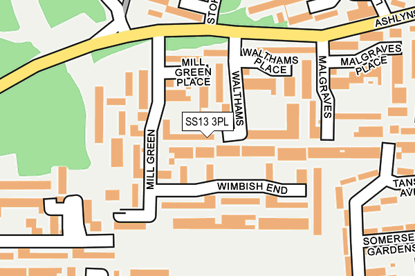 SS13 3PL map - OS OpenMap – Local (Ordnance Survey)