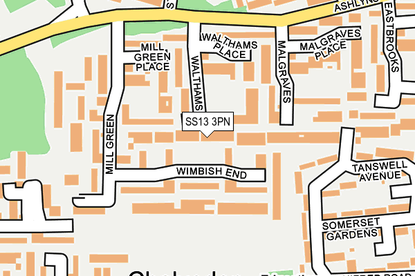 SS13 3PN map - OS OpenMap – Local (Ordnance Survey)