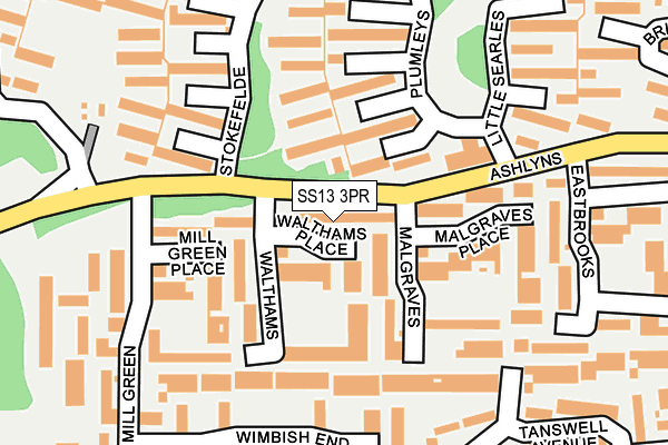 SS13 3PR map - OS OpenMap – Local (Ordnance Survey)