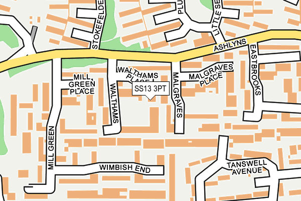 SS13 3PT map - OS OpenMap – Local (Ordnance Survey)