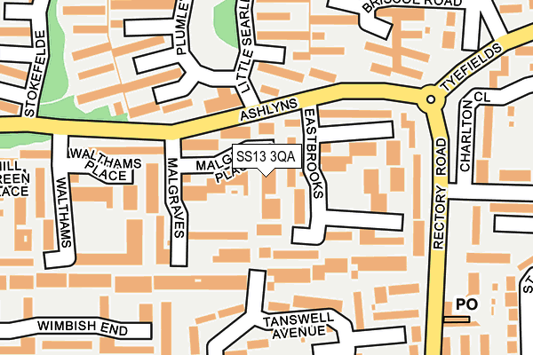 SS13 3QA map - OS OpenMap – Local (Ordnance Survey)