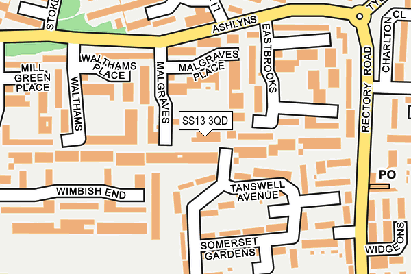SS13 3QD map - OS OpenMap – Local (Ordnance Survey)
