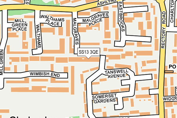 SS13 3QE map - OS OpenMap – Local (Ordnance Survey)