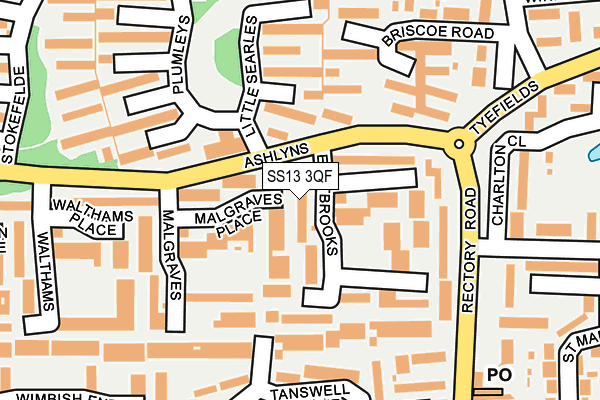 SS13 3QF map - OS OpenMap – Local (Ordnance Survey)