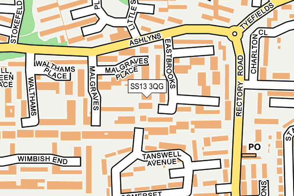 SS13 3QG map - OS OpenMap – Local (Ordnance Survey)