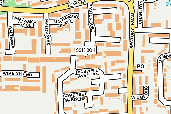 SS13 3QH map - OS OpenMap – Local (Ordnance Survey)