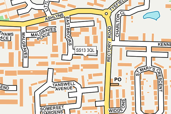 SS13 3QL map - OS OpenMap – Local (Ordnance Survey)