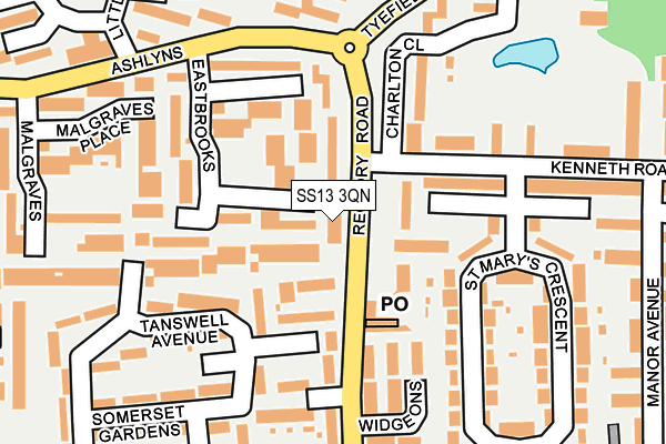SS13 3QN map - OS OpenMap – Local (Ordnance Survey)