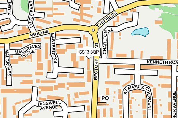 SS13 3QP map - OS OpenMap – Local (Ordnance Survey)