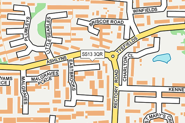 SS13 3QR map - OS OpenMap – Local (Ordnance Survey)