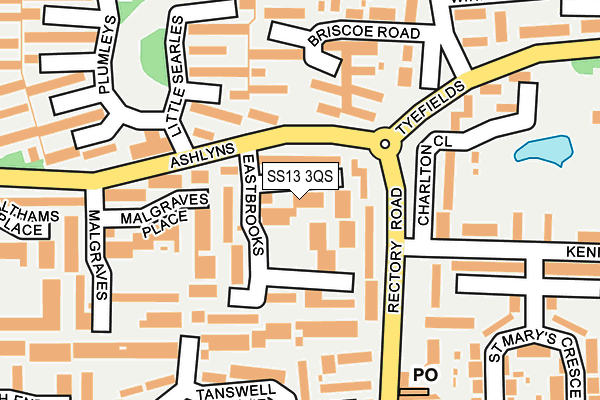 SS13 3QS map - OS OpenMap – Local (Ordnance Survey)