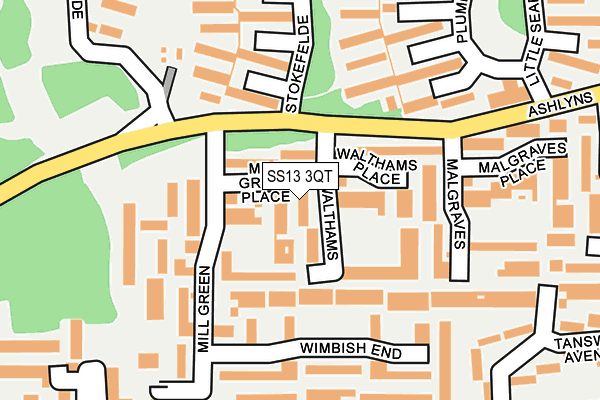 SS13 3QT map - OS OpenMap – Local (Ordnance Survey)