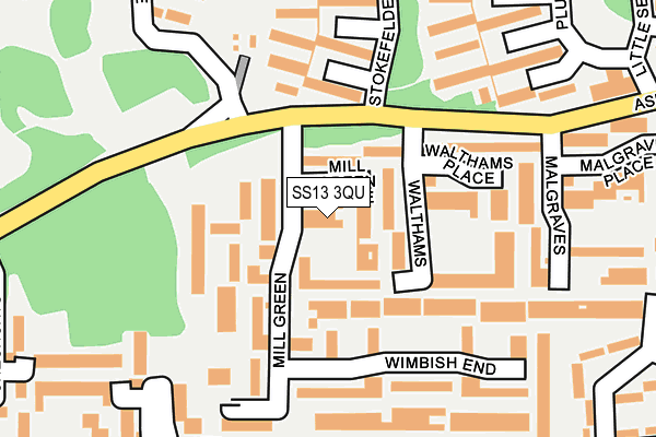 SS13 3QU map - OS OpenMap – Local (Ordnance Survey)