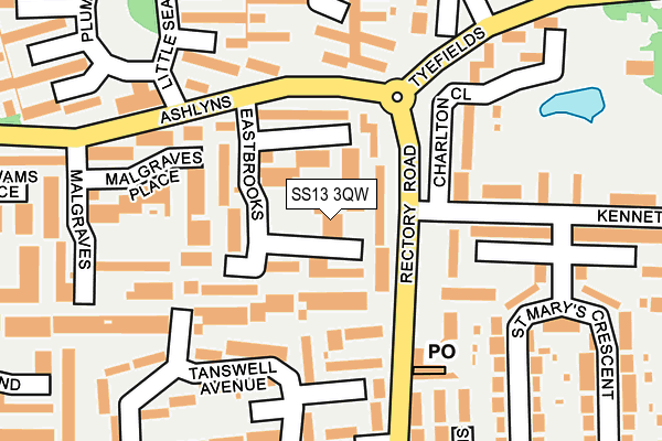 SS13 3QW map - OS OpenMap – Local (Ordnance Survey)