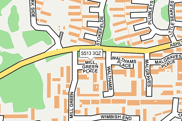 SS13 3QZ map - OS OpenMap – Local (Ordnance Survey)