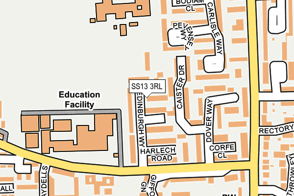 SS13 3RL map - OS OpenMap – Local (Ordnance Survey)