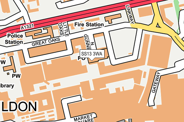 SS13 3WA map - OS OpenMap – Local (Ordnance Survey)