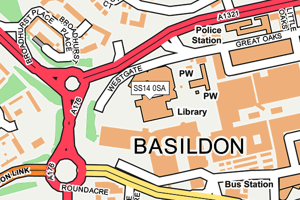 SS14 0SA map - OS OpenMap – Local (Ordnance Survey)