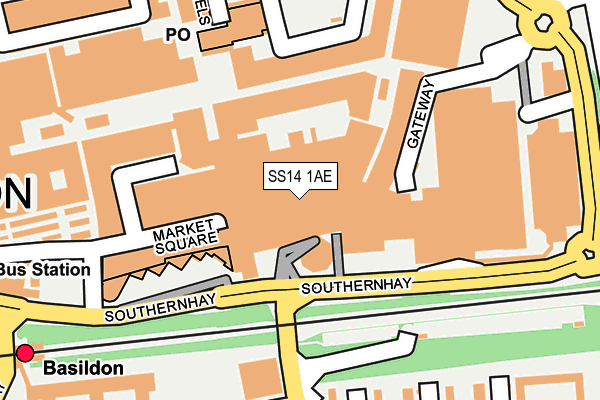 SS14 1AE map - OS OpenMap – Local (Ordnance Survey)