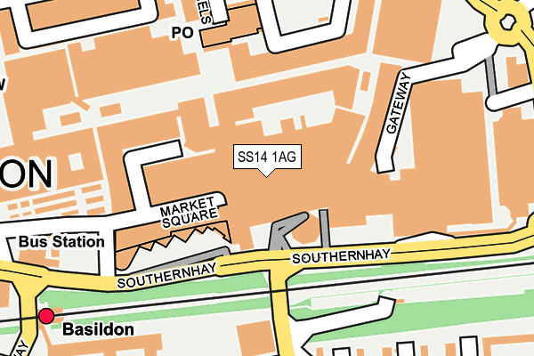 SS14 1AG map - OS OpenMap – Local (Ordnance Survey)