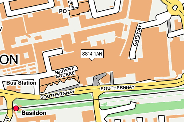 SS14 1AN map - OS OpenMap – Local (Ordnance Survey)