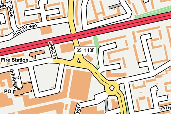 SS14 1BF map - OS OpenMap – Local (Ordnance Survey)