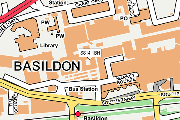 SS14 1BH map - OS OpenMap – Local (Ordnance Survey)