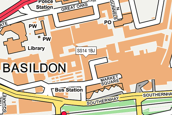 SS14 1BJ map - OS OpenMap – Local (Ordnance Survey)