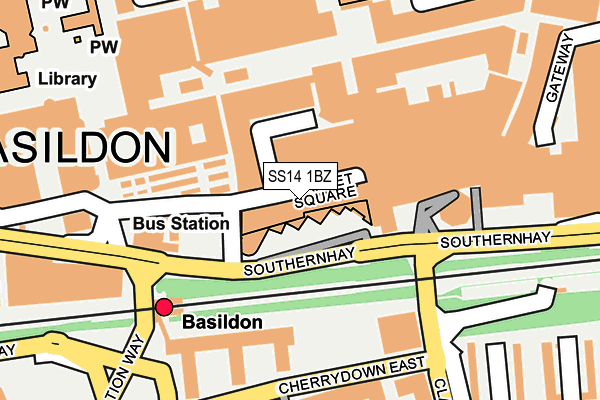 SS14 1BZ map - OS OpenMap – Local (Ordnance Survey)