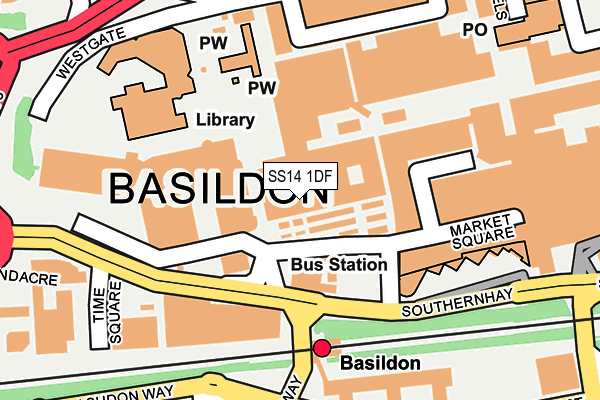 SS14 1DF map - OS OpenMap – Local (Ordnance Survey)