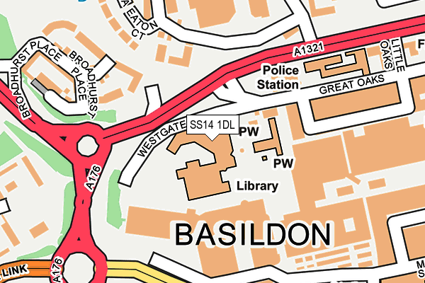 SS14 1DL map - OS OpenMap – Local (Ordnance Survey)