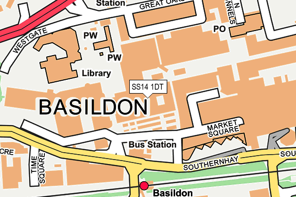 SS14 1DT map - OS OpenMap – Local (Ordnance Survey)