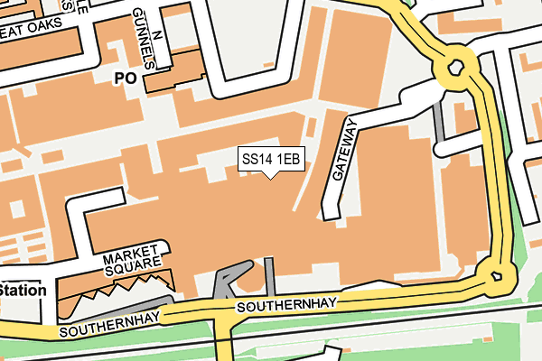 SS14 1EB map - OS OpenMap – Local (Ordnance Survey)
