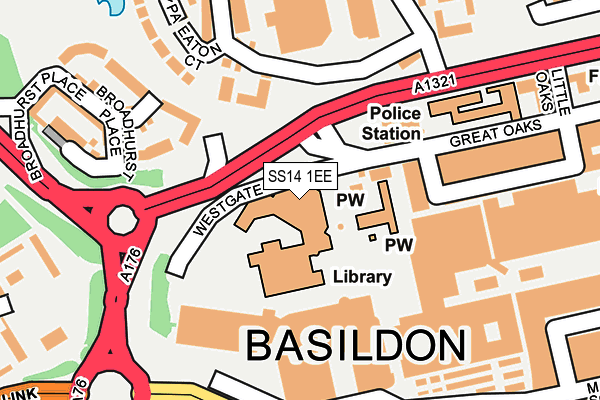 SS14 1EE map - OS OpenMap – Local (Ordnance Survey)