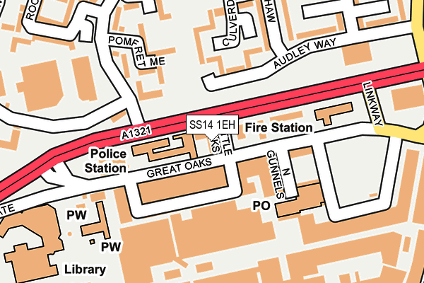 SS14 1EH map - OS OpenMap – Local (Ordnance Survey)